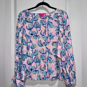 Lilly Pulitzer Maisel Top - Sweet Pea Pink Chasing the Sun